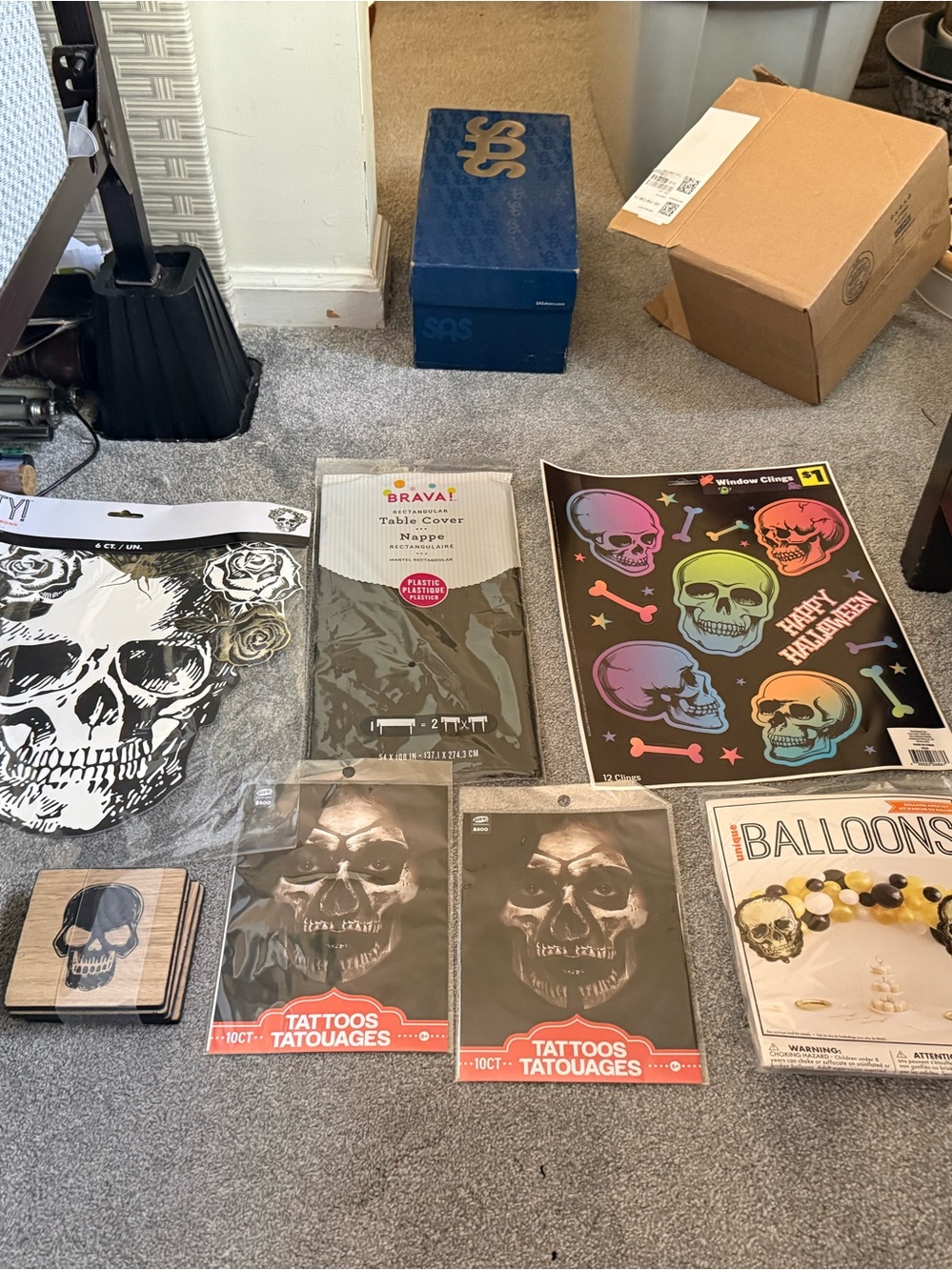 Halloween Skull Party Decorations - Black & Multicolor